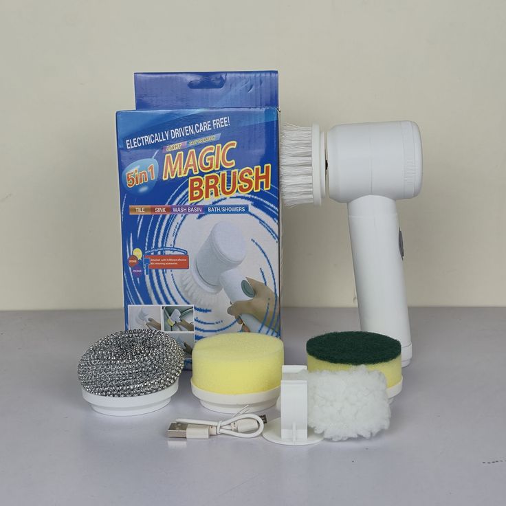 5-in-1 Electric Cleaning Brush β White | Multi-Purpose Household Cleaner