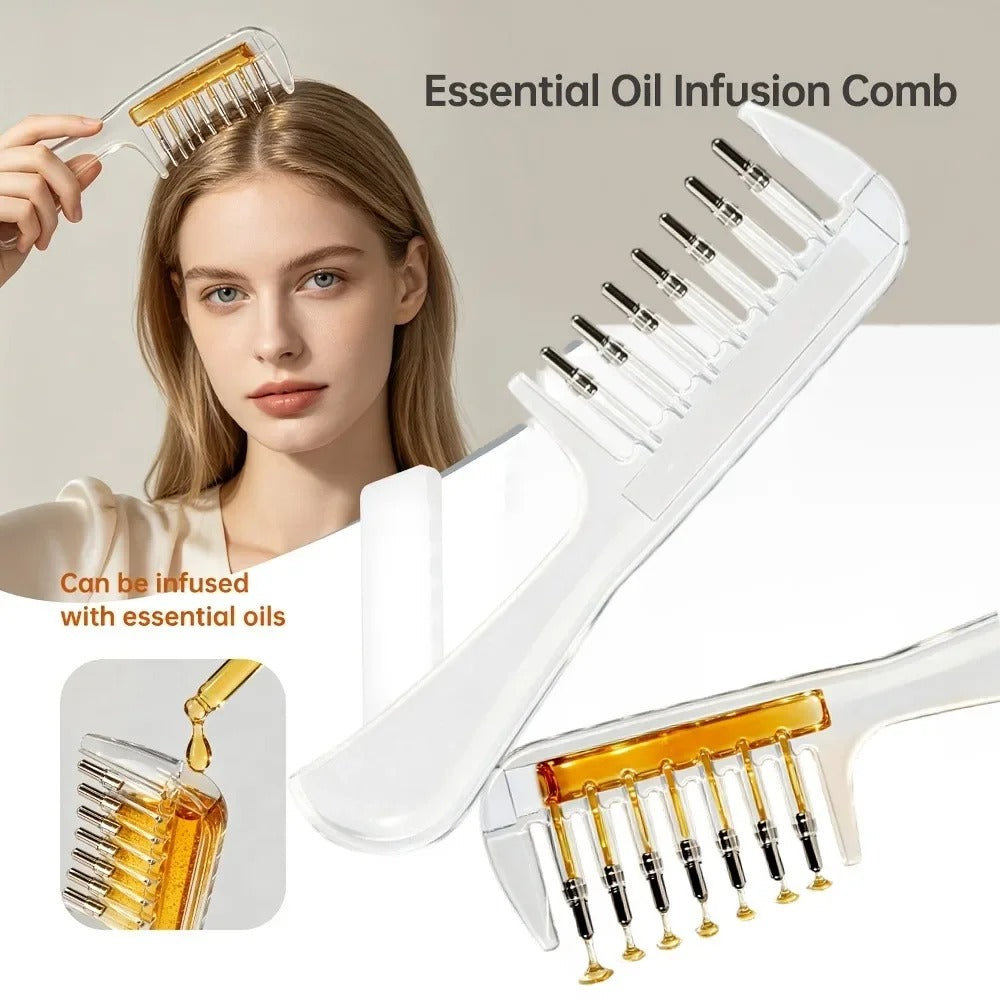 Transparent Refillable Essential Oil Hair Comb|Free Delivery