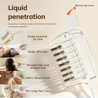 Transparent Refillable Essential Oil Hair Comb|Free Delivery